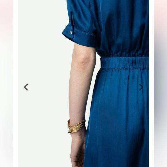 $498 NWT Zadig & Voltaire Rima Satin Dress Size Large Small flaw - Picture 4 of 15